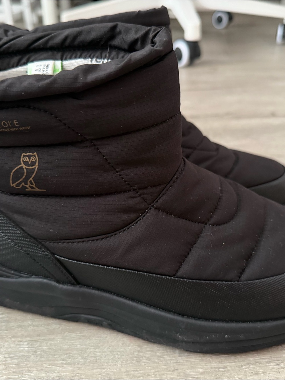 Men's Insulated Black Slip-On Quilted Winter Boots